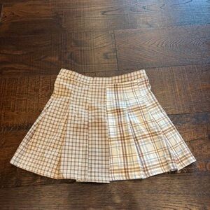 Plaid Brown and Cream Women's Skirt